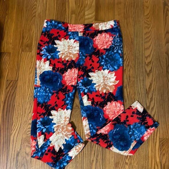TALBOTS Chatham Dahlia Ankle Pants Floral Size 10 - Picture 1 of 7